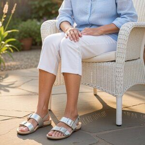 Vionic Women's Silver Reese Slingback‎ Sandals, Size 8 Wide